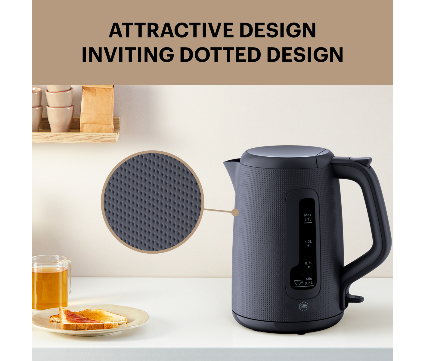 Obh Morning Kettle 1,7l Black Elkedel billede 7