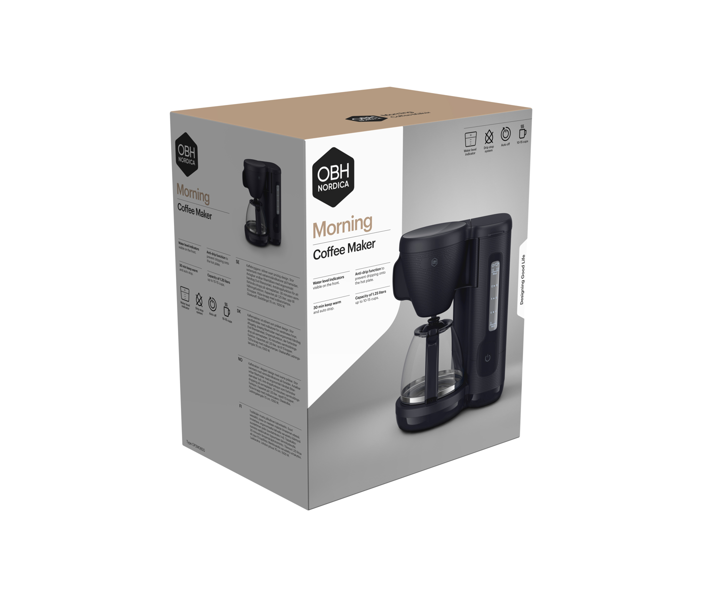 Obh Morning Filter Coffee Make Black Kaffemaskine billede 8