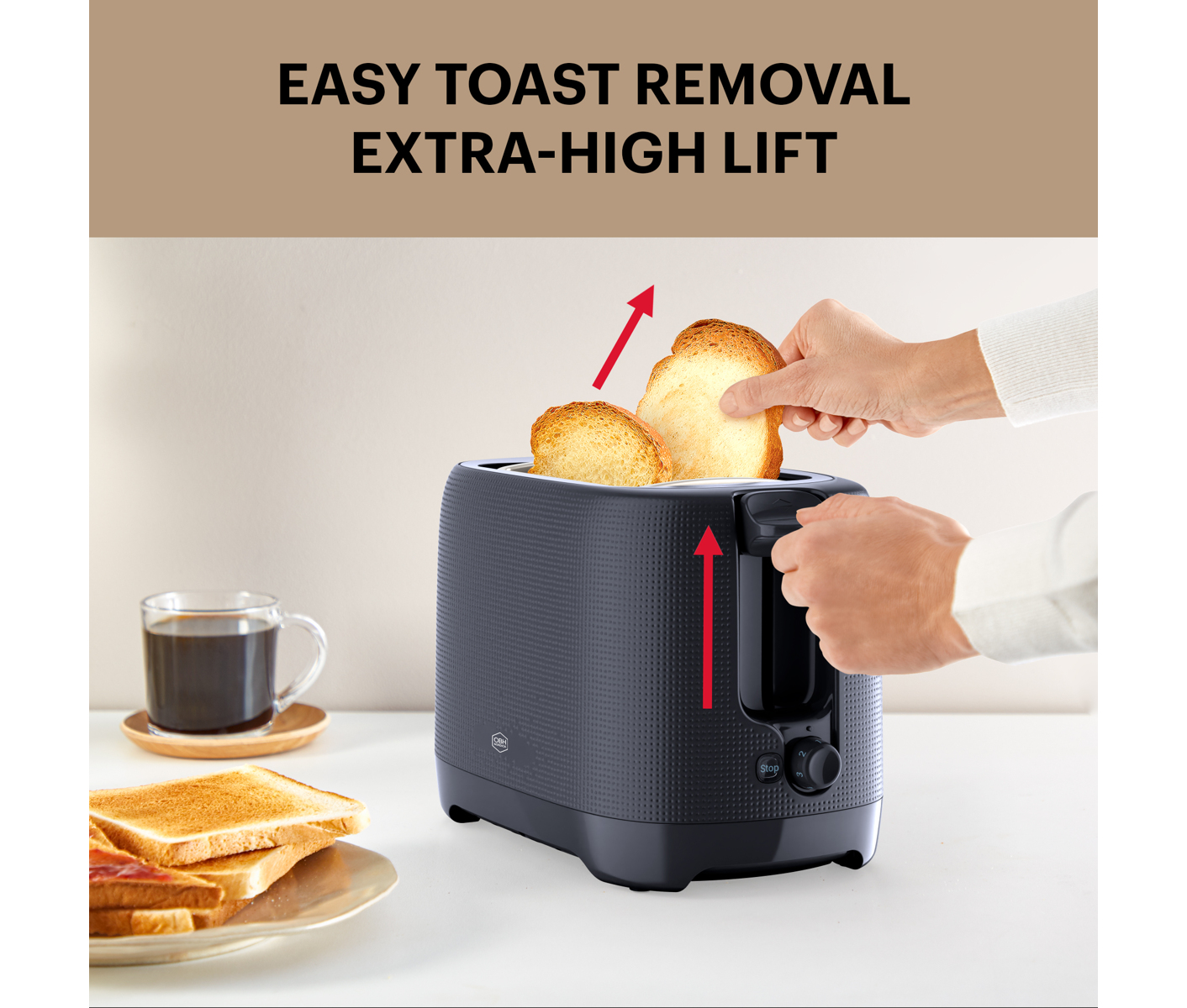 Obh Morning Toaster 2 Slices B Lack Toastmaskine