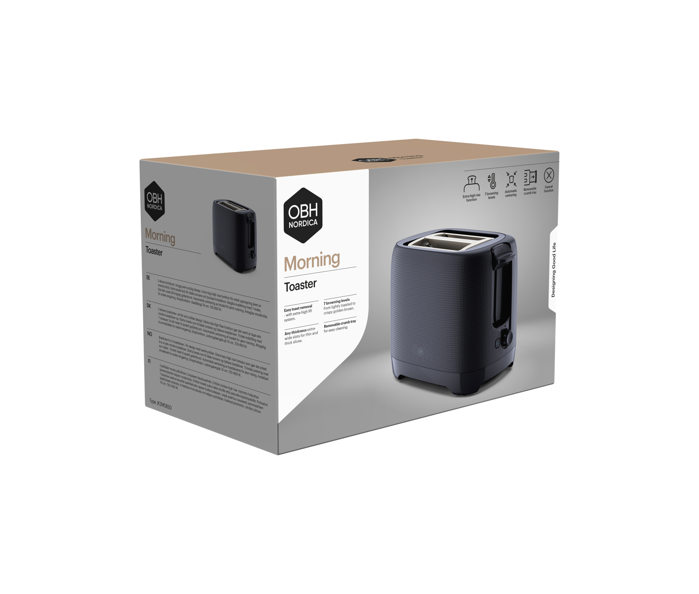 Obh Morning Toaster 2 Slices B Lack Toastmaskine