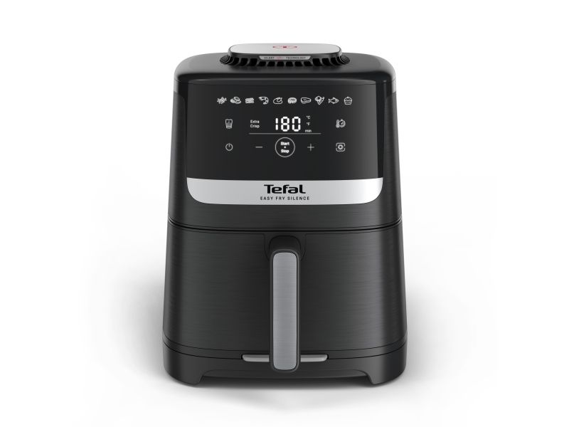 Tefal Easy Fry Silence EY5528E0, Varmluftsteger, 5 L, 40 °C, 220 °C, Enkelt, Sort, Rustfrit stål