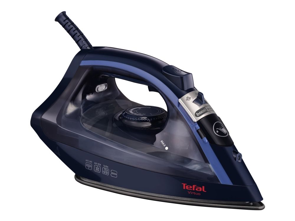 Tefal Virtuo FV1713E0 - Dampstrygejern - såleplade: PTFE - 2000 W - blå billede 1