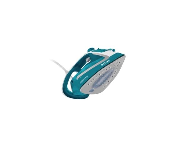 Tefal EasyGliss Plus FV5737, Tør & dampstrygejern, Durilium strygesål, 2 m, 220 g/min, Turkis, Hvid, 45 g/min billede 2