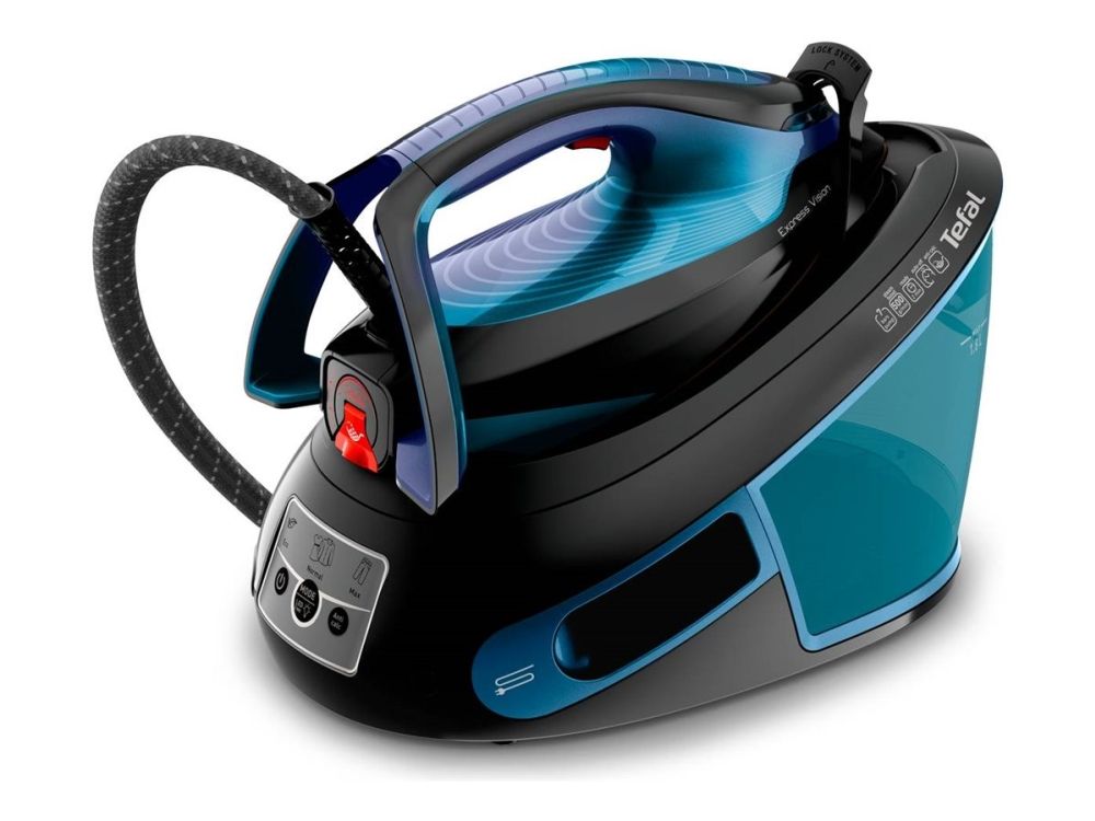 Tefal Dampstrygejern Express Vision SV8151 - steam generator iron - sole plate: Durilium AirGlide Autoclean