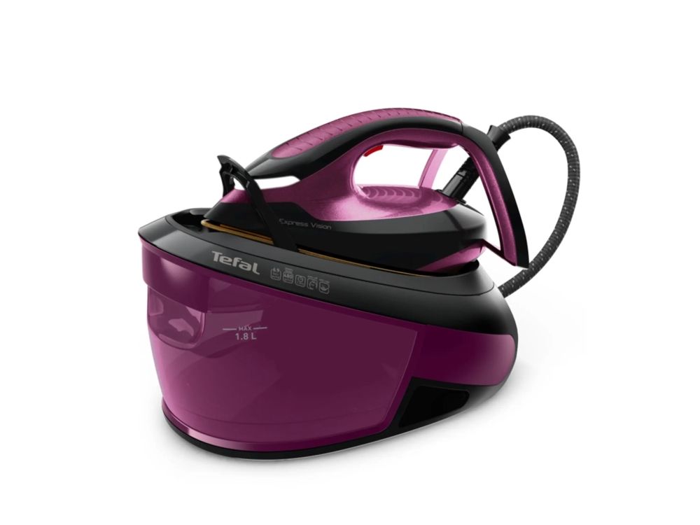 Tefal Express Vision SV8152E0 - Dampstrygejern - såleplade: Durilium AirGlide Autoclean - 2800 W - sort/lilla billede 3
