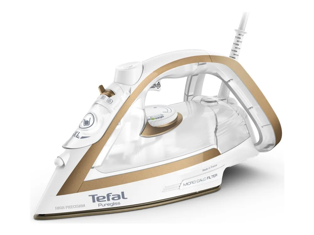 Tefal Puregliss FV8042E0 - Dampstrygejern med automatisk afbrydelse - såleplade: Durilium AirGlide Autoclean - 2900 W - hvid/kobberfarvet billede 1