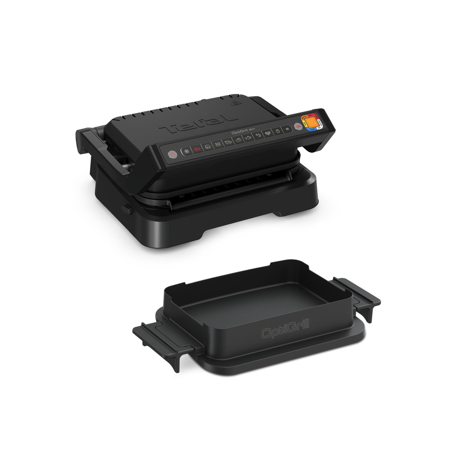 Tefal OptiGrill 4in1 GC7748, Sort, Metal, Rektangulær, Knapper, 600 cm², 300 x 200 mm billede 1