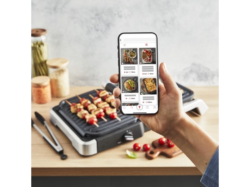 Tefal OptiGrill 2in1 GC773D10, Rustfrit stål, Metal, Rektangulær, Knapper, Dreje, Stegeplade, 600 cm² billede 4