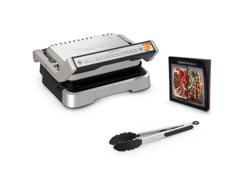 Tefal OptiGrill 2in1 GC773D10, Rustfrit stål, Metal, Rektangulær, Knapper, Dreje, Stegeplade, 600 cm² billede 3