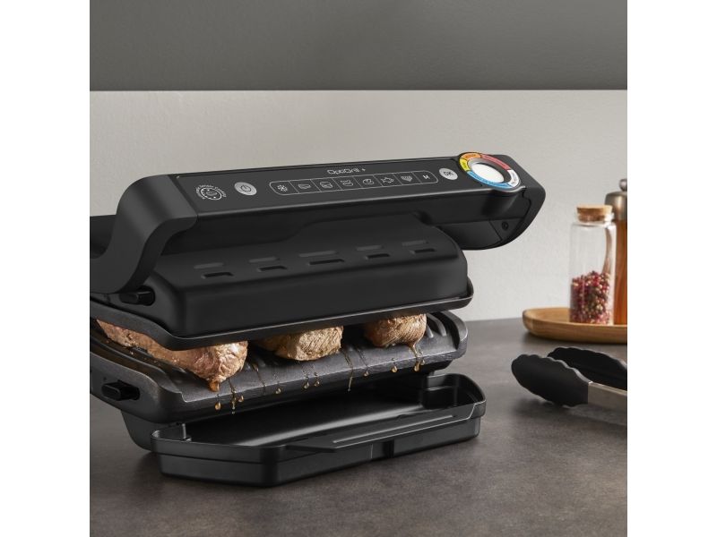 Tefal OptiGrill + GC717810, Sort, Rektangulær, Knapper, 600 cm², 300 x 200 mm, 1 zone(s)