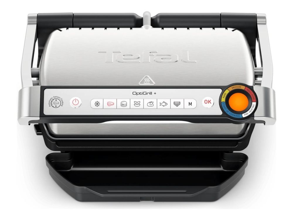 Tefal OptiGrill+ GC718D10 - Grill - elektrisk - 600 cm2 - stål/sort billede 1
