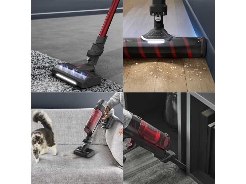 Rowenta X-Force Flex 9.60 RH2099WO, 2-i-1 stangstøvsuger, Poseløs, Sort, Rød, 0,44 L, Rektangulær, Dry billede 3