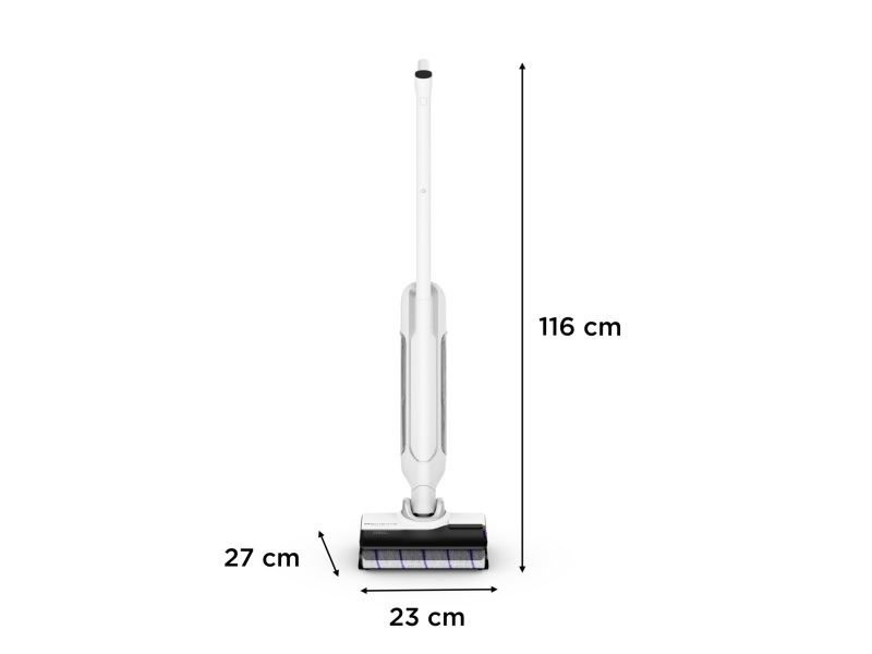 Rowenta X Clean 10, 2-i-1 stangstøvsuger, Poseløs, Sølv, Hvid, 0,79 L, 0,67 L, Rektangulær billede 2