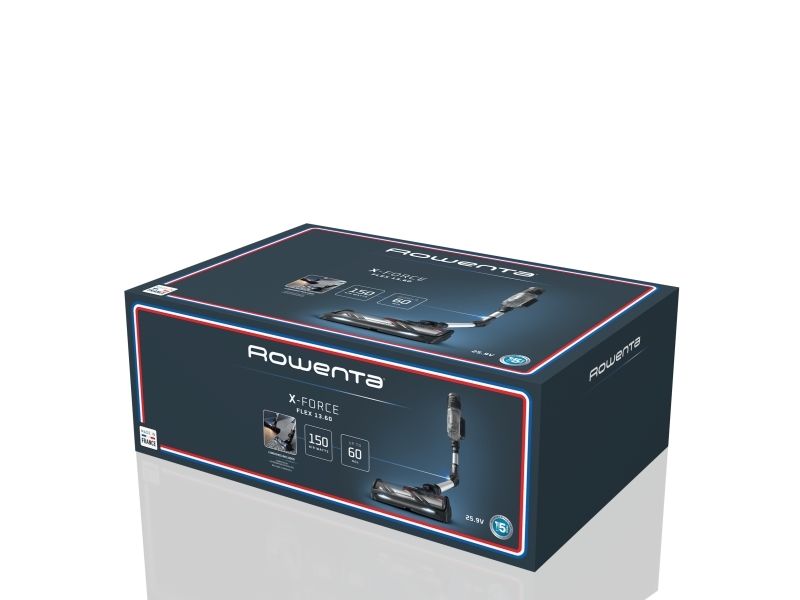 Rowenta X-Force Flex RH9L55E0, 2-i-1 stangstøvsuger, Poseløs, Sort, 0,65 L, Rektangulær, Dry billede 3