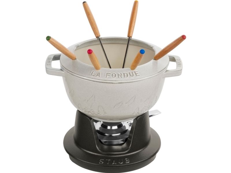 Staub fondue set - 20 cm, White truffle billede 1