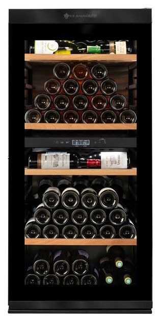 Climadiff MILLESIME140DB, Vin køleboks, Fritstående, 138 flaske(r), 70 W, F, Sort, Rustfrit stål billede 1