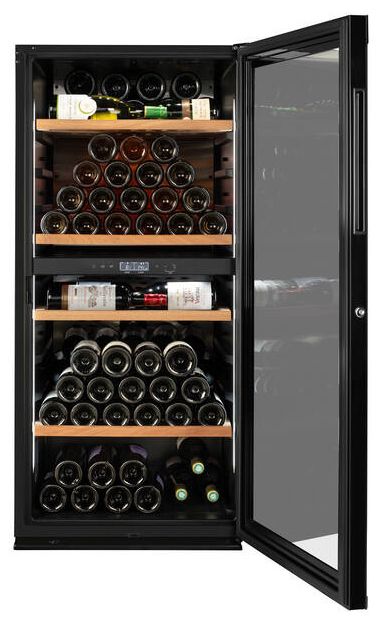 Climadiff MILLESIME140DB, Vin køleboks, Fritstående, 138 flaske(r), 70 W, F, Sort, Rustfrit stål billede 2
