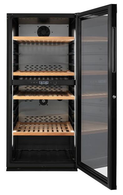 Climadiff MILLESIME140DB, Vin køleboks, Fritstående, 138 flaske(r), 70 W, F, Sort, Rustfrit stål billede 4