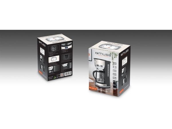 Muse MS-220 SC, Dråbe kaffemaskine, 1,4 L, Malet kaffe, 1000 W, Hvid billede 2