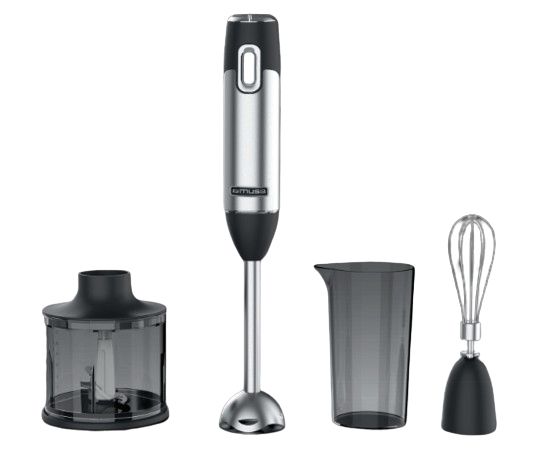 Muse MS-05 HB, Nedsænkning blender, 0,6 L, 600 W, Sort, Rustfrit stål, Transparent billede 1