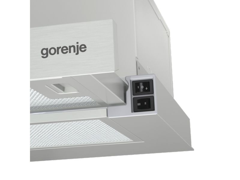 Gorenje TH60E3X, 350 m³/t, Aftræk/Recirkulerende, E, A, B, 67 dB