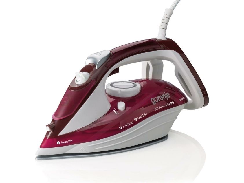 Gorenje SIH3000RBC, Dampstrygejern, Keramisk strygesål, 2,5 m, 105 g/min, Rød, 40 g/min billede 1