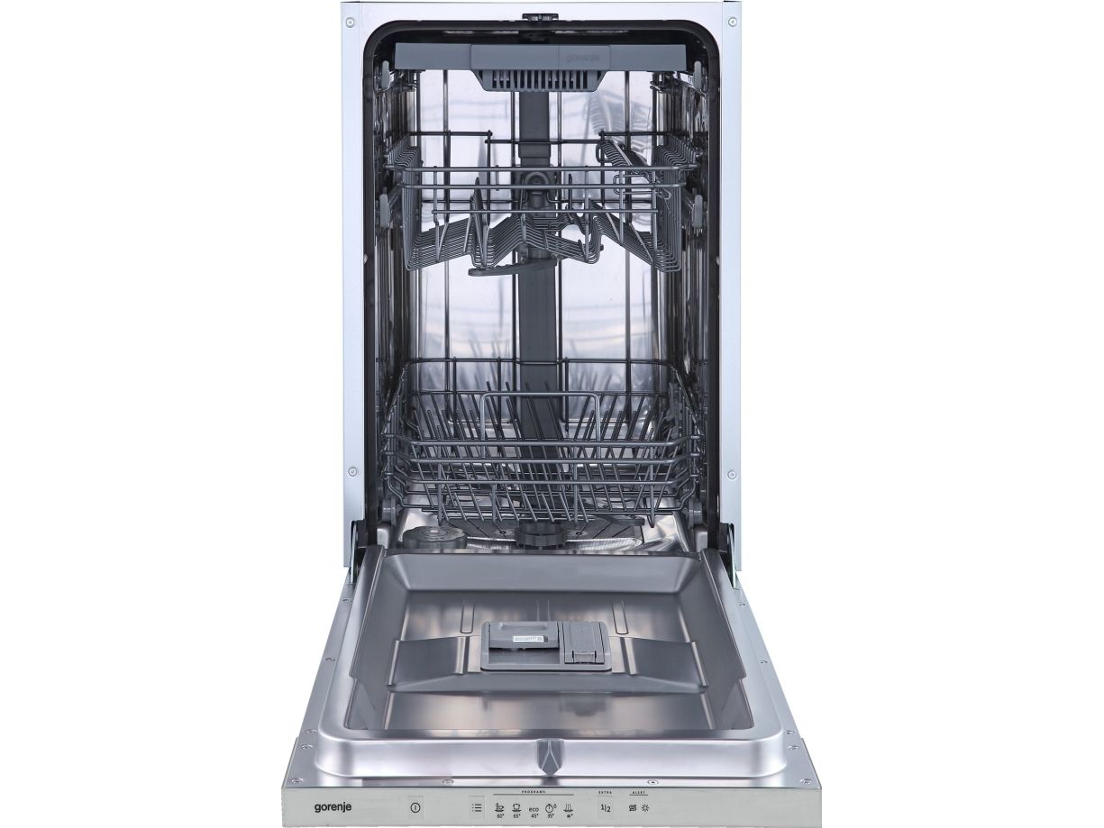 Gorenje GV520E10S, Fuldt indbygget, Slimline (45 cm), Hvid, Knapper, 3 kurv(e), Rustfrit stål