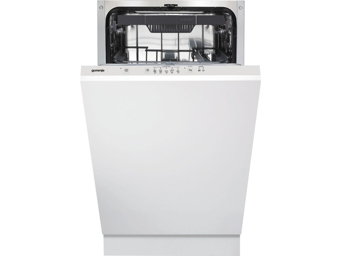 Gorenje GV520E10S, Fuldt indbygget, Slimline (45 cm), Hvid, Knapper, 3 kurv(e), Rustfrit stål