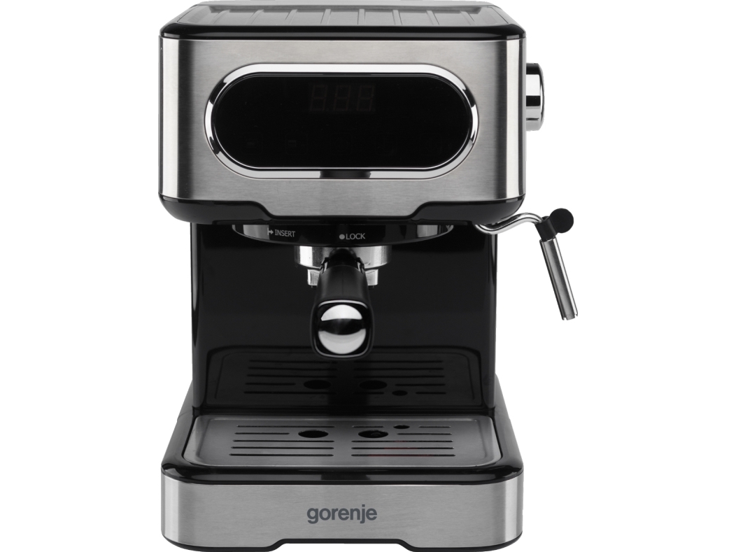 Gorenje 737434, Espressomaskine, 1,5 L, Sort, Rustfrit stål