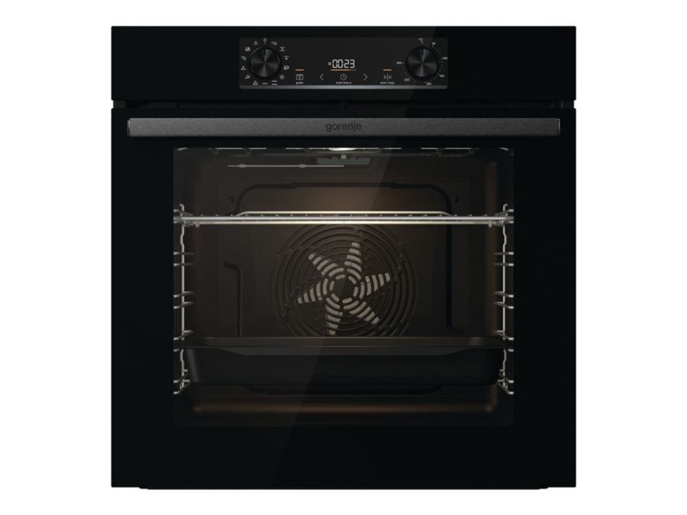 Gorenje Essential BO6737E02BG - Ovn - til indbygning - niche - bredde: 56 cm - dybde: 55 cm - højde: 59 cm - med selv-rengøring - Klasse A - sort