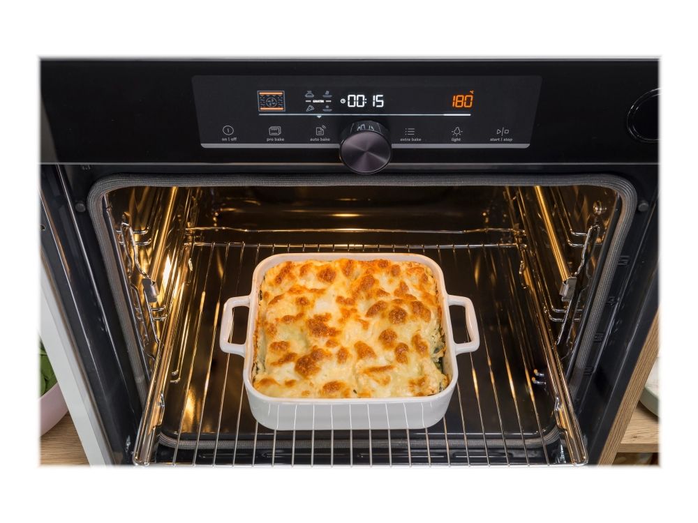 Gorenje Essential BPS6737E07B - Ovn - med dampfunktion - til indbygning - niche - bredde: 56 cm - dybde: 55 cm - højde: 59 cm - med selv-rengøring - Klasse A+ - sort