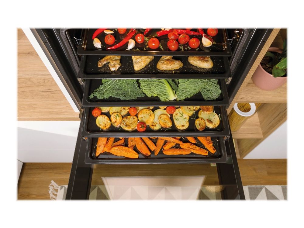 Gorenje Essential BPS6737E07B - Ovn - med dampfunktion - til indbygning - niche - bredde: 56 cm - dybde: 55 cm - højde: 59 cm - med selv-rengøring - Klasse A+ - sort