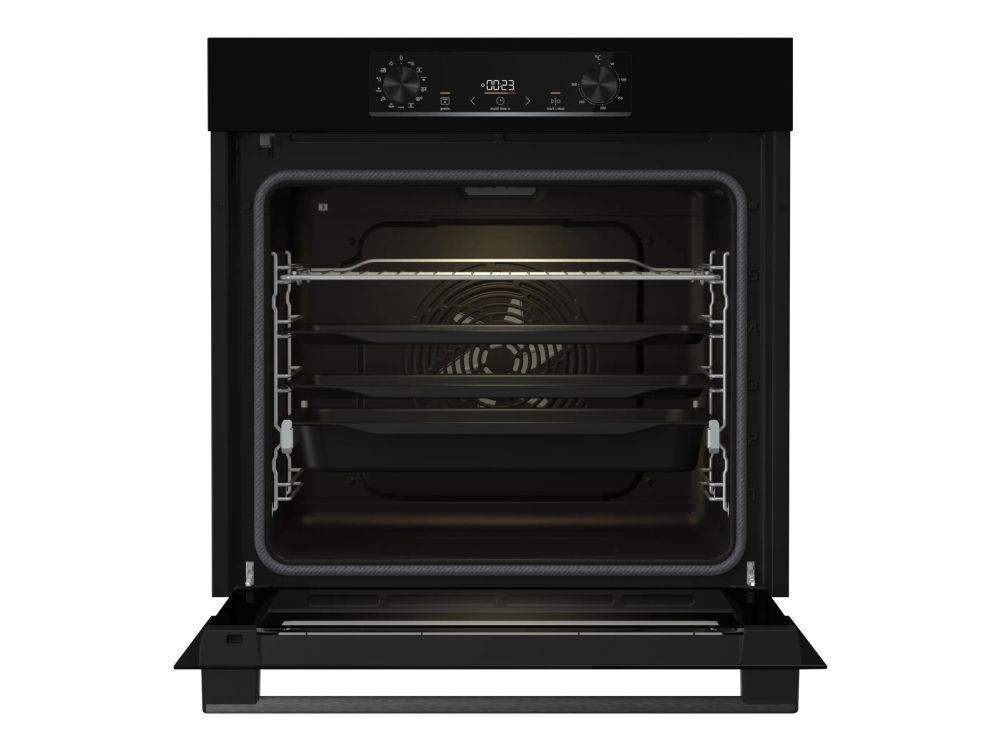Gorenje Essential BPS6737E07B - Ovn - med dampfunktion - til indbygning - niche - bredde: 56 cm - dybde: 55 cm - højde: 59 cm - med selv-rengøring - Klasse A+ - sort