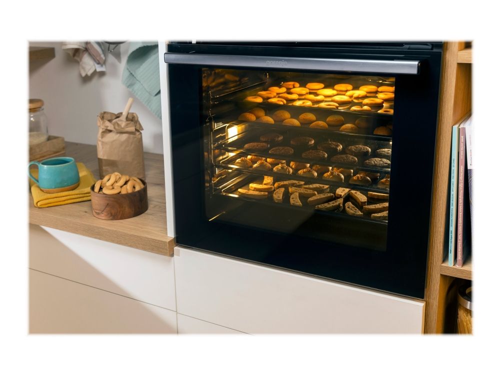 Gorenje Essential BPS6737E07B - Ovn - med dampfunktion - til indbygning - niche - bredde: 56 cm - dybde: 55 cm - højde: 59 cm - med selv-rengøring - Klasse A+ - sort