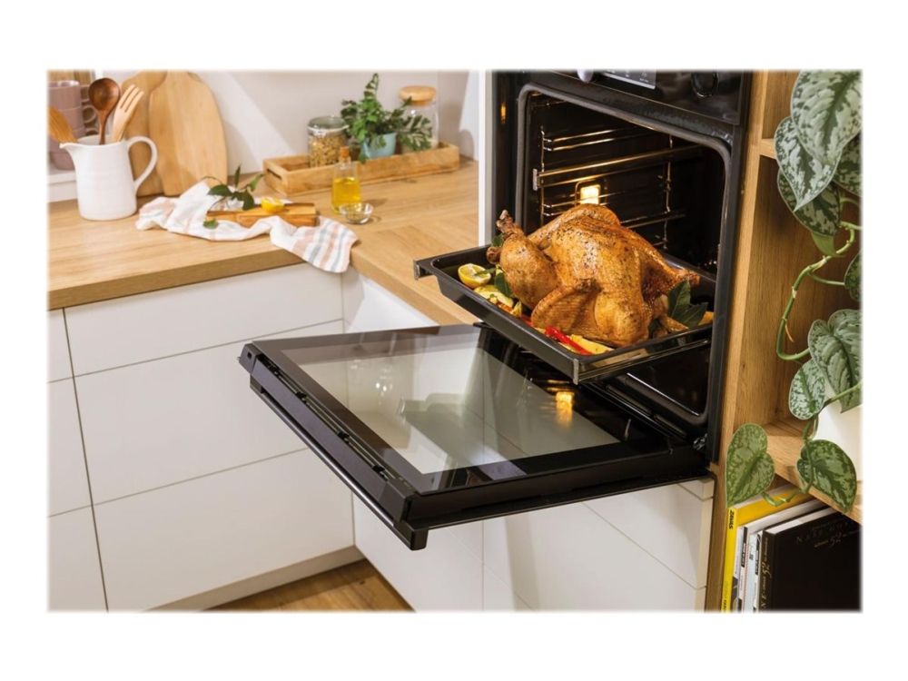 Gorenje Black Set 4 - BCX6737E05BG+ECD634X - ovn med komfur - med dampfunktion - til indbygning - med selv-rengøring