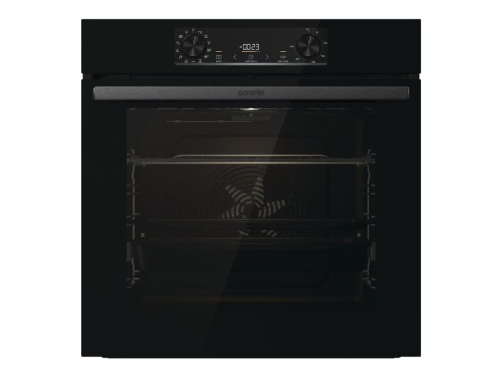 Gorenje Essential BOS6737E06FBG - Ovn - med dampfunktion - til indbygning - niche - bredde: 56 cm - dybde: 55 cm - højde: 59 cm - med selv-rengøring - Klasse A - sort