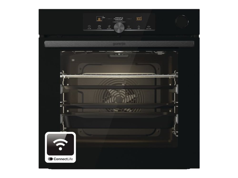 Gorenje Advanced BSA6747A04BGWI - Ovn - med dampfunktion - til indbygning - Wi-Fi - niche - bredde: 56 cm - dybde: 55 cm - højde: 59 cm - med selv-rengøring - Klasse A+ - sort