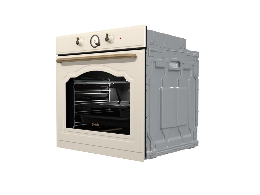 Gorenje Classico BOS67371CLI - Ovn - med dampfunktion - til indbygning - niche - bredde: 56 cm - dybde: 55 cm - højde: 59 cm - med selv-rengøring - Klasse A - beige