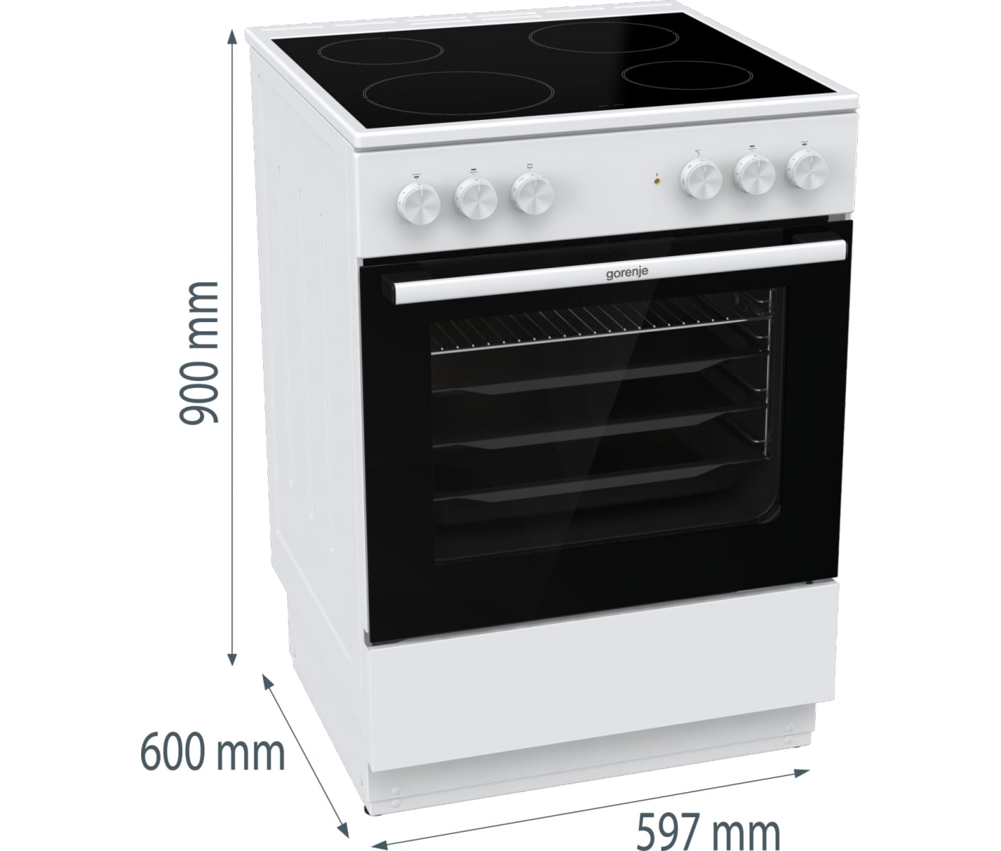 Gorenje GEC6A43WD Keramisk Komfur billede 7