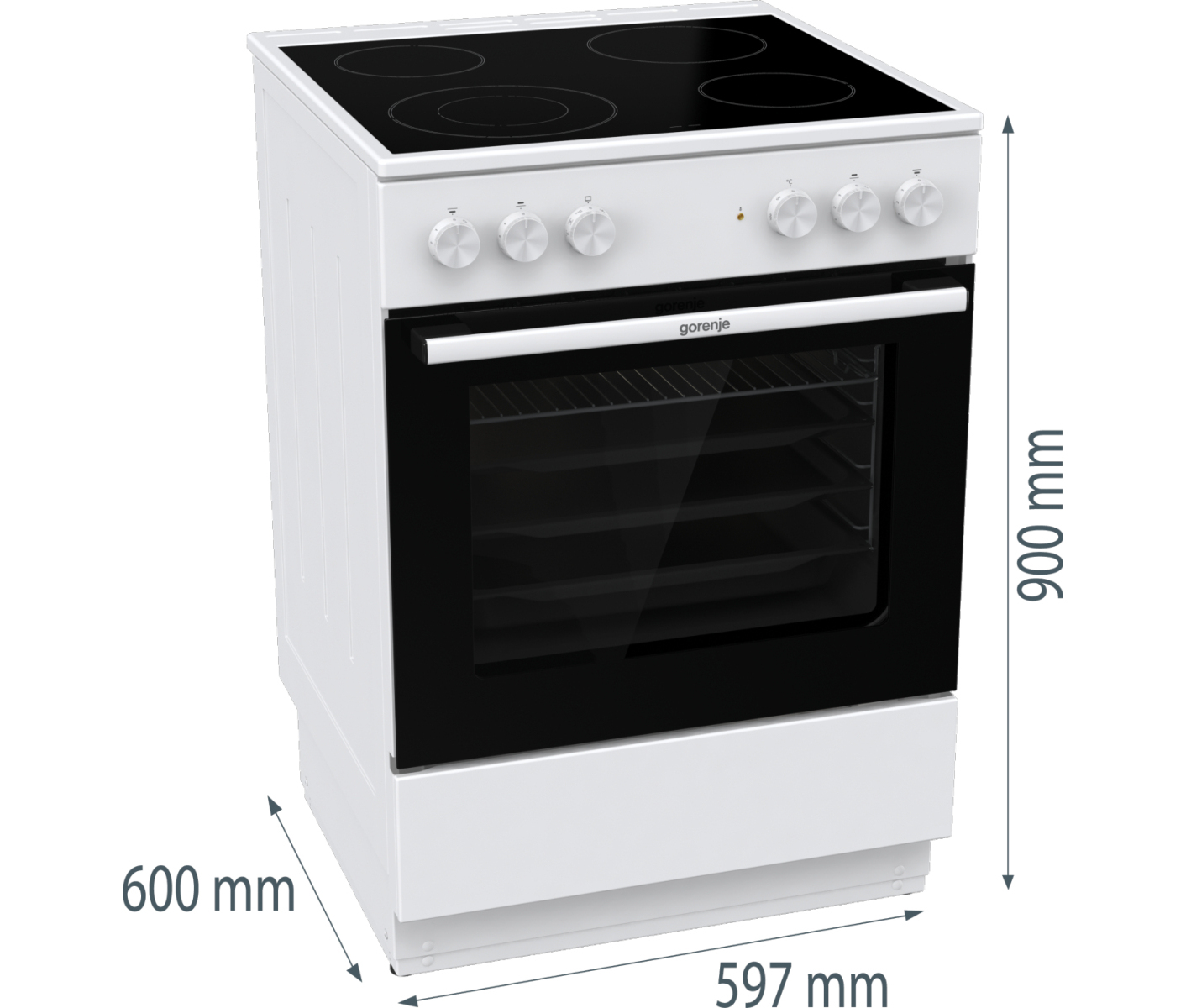 Gorenje GEC6A63WC Keramisk Komfur billede 6