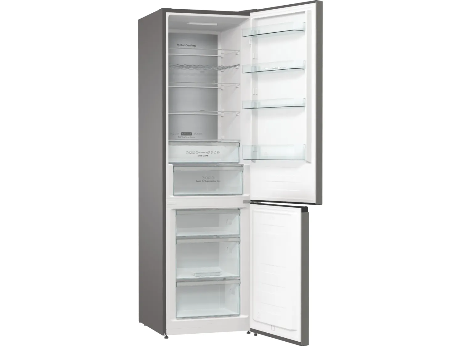Hisense RB470N4SIB - Køleskab/fryser - bund-fryser - Wi-Fi - bredde: 60 cm - dybde: 66.3 cm - højde: 200 cm - 361 liter - Klasse B - sølv billede 4