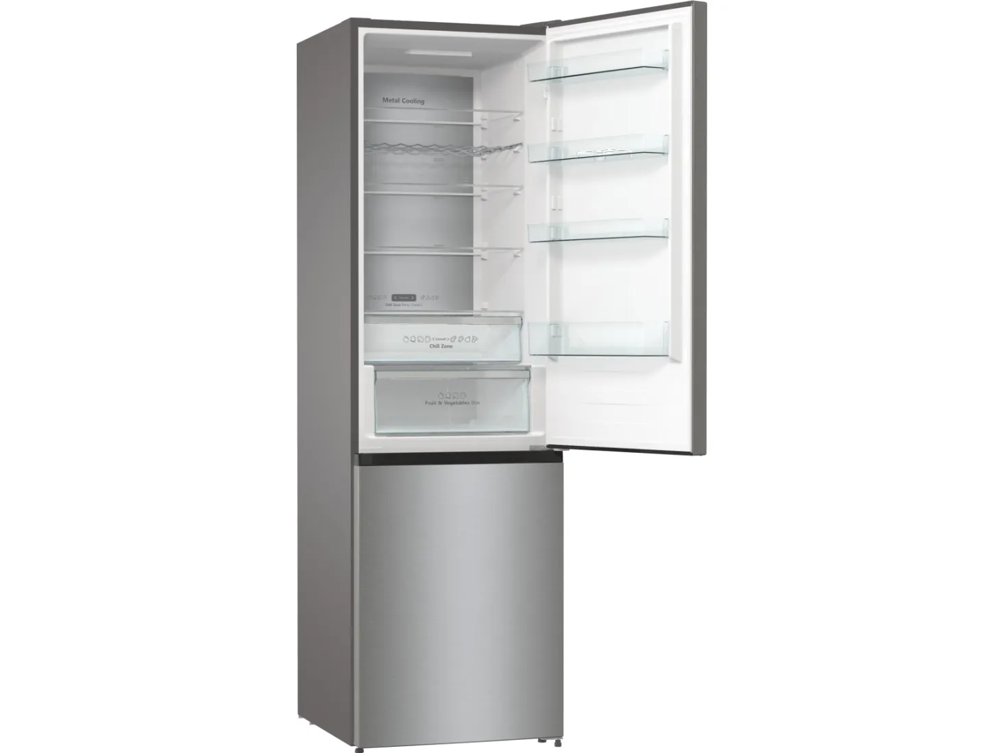 Hisense RB470N4SIB - Køleskab/fryser - bund-fryser - Wi-Fi - bredde: 60 cm - dybde: 66.3 cm - højde: 200 cm - 361 liter - Klasse B - sølv billede 3
