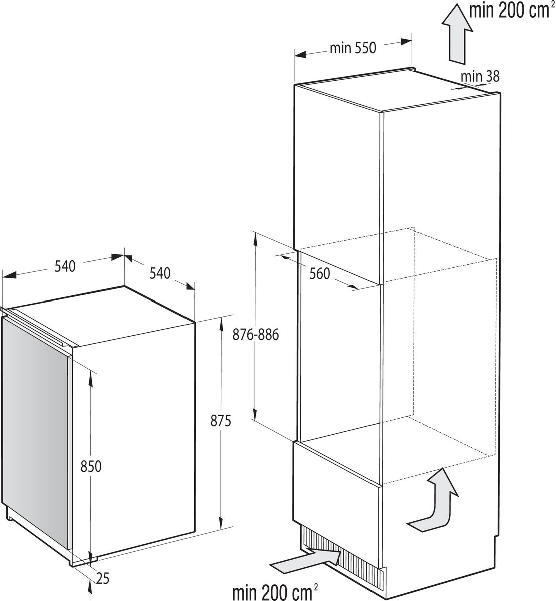 Gorenje RI409EP1 EB-Kühlschrank E 129L 88cm Schlepptür billede 1
