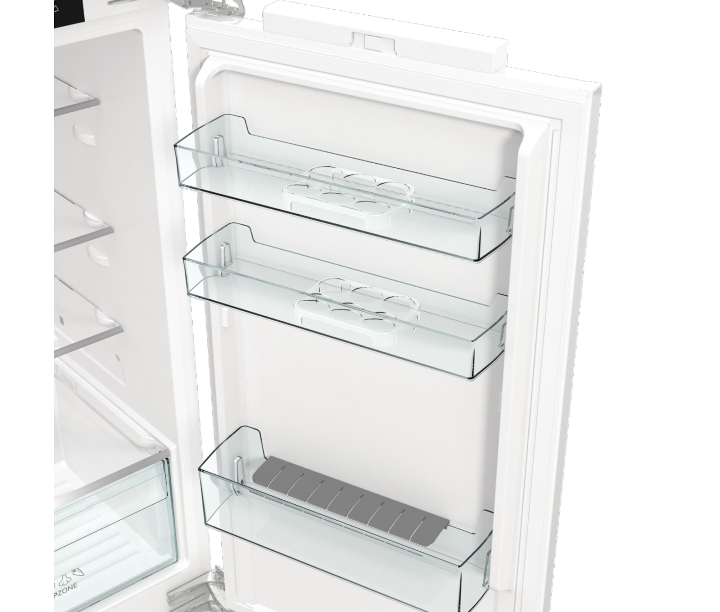 Gorenje Integreret køle /fryseskab med design til et rent og sammenhængende køkkenudtryk. Multiflow 360° sikrer jævn køling, mens NoFrost Dual forhindrer isdannelse uden afrimning. AdaptTech sikrer mere stabile temperaturer i hverdagen., 252 L, SN-N, 6 kg/24t, E, Frisk zone, aflukke, Hvid billede 2