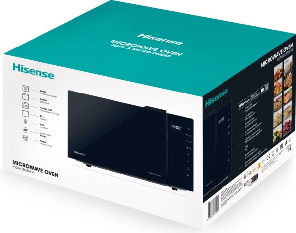 Hisense H23MOBS5HG4, Bordplade, Grill mikroovn, 23 L, 800 W, Indbygget skærm, Berøring billede 4