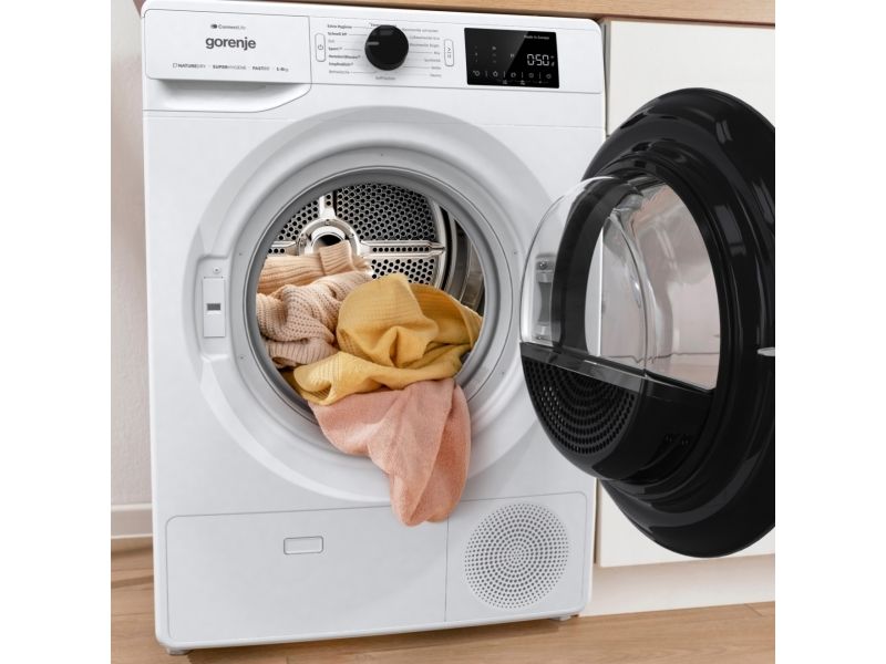 Gorenje DPNE82/GN, Fritstående, Front-læsning, Varmepumpe, Hvid, Dreje, Højre billede 4