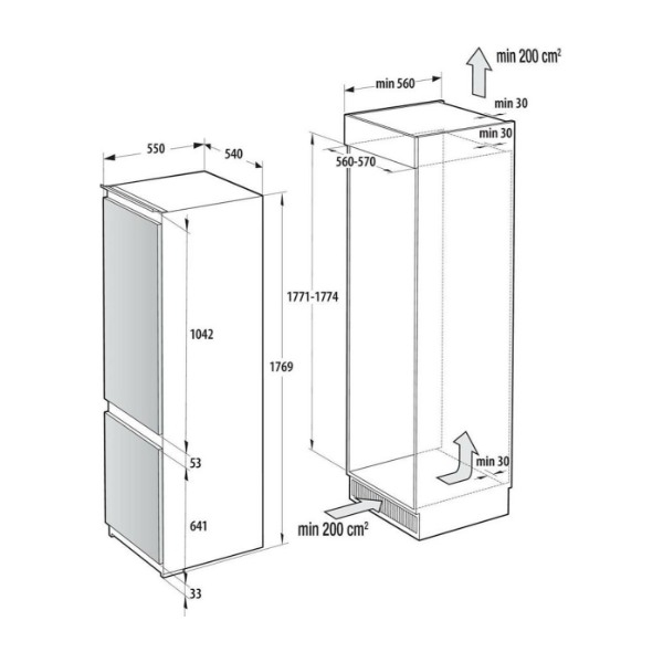 Gorenje RKI517E41 integreret kølefryseskab billede 7