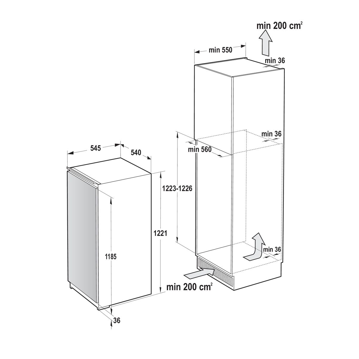 Gorenje Integreret køleskab designet til at passe ind i standard køkkenelementer. Inverterkompressoren sikrer stabil og støjsvag drift, CrispZone skuffen holder frugt og grøntsager friske i længere tid, og LED belysning giver et klart overblik over indholdet., 197 L, N-ST, 35 dB, E, Hvid billede 1