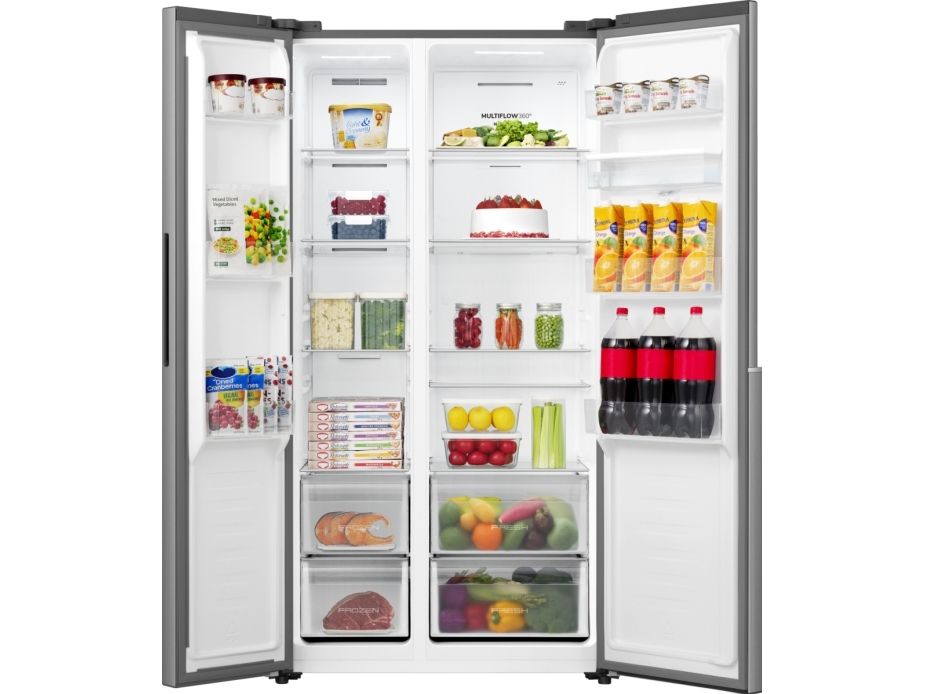 Gorenje HZF55082 NRS917E41XWD G400, Fritstående, Amerikansk dør, Grå, 2 dør(e), Berøring, LED