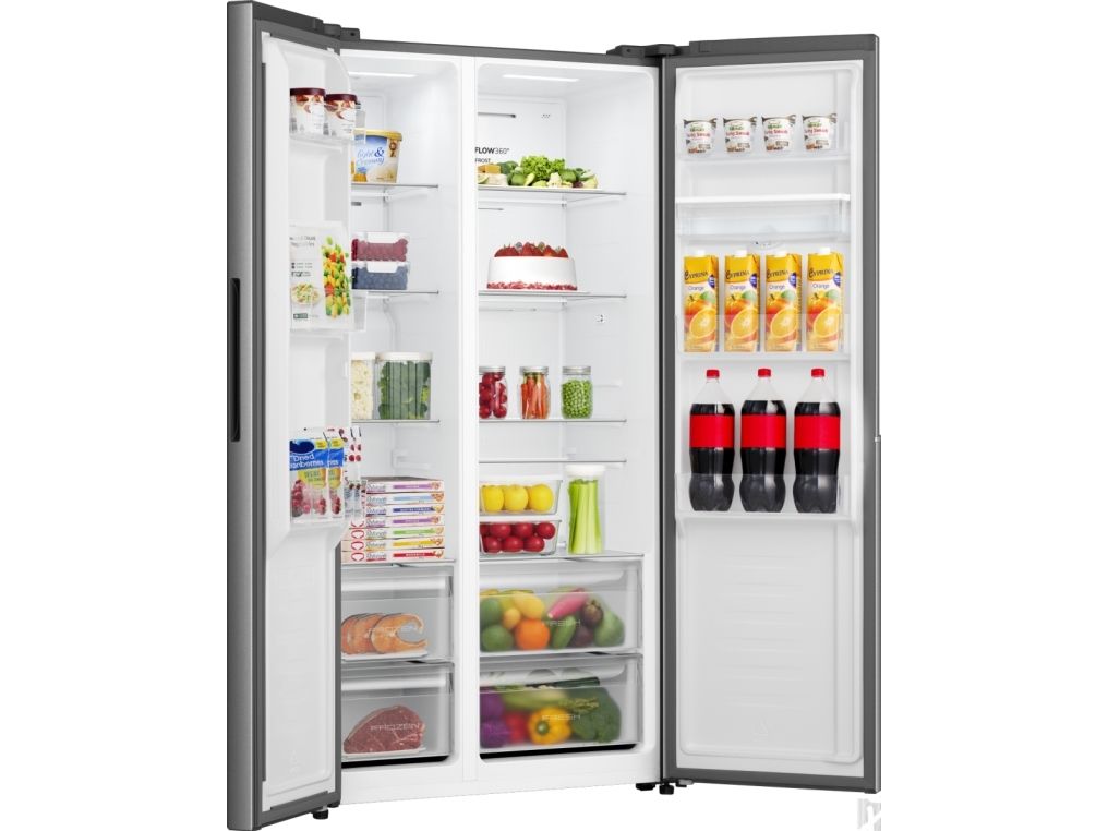 Gorenje HZF55082 NRS917E41XWD G400, Fritstående, Amerikansk dør, Grå, 2 dør(e), Berøring, LED